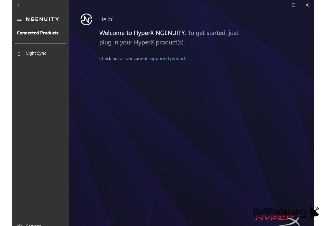 HyperX NGENUITY main device dashboard