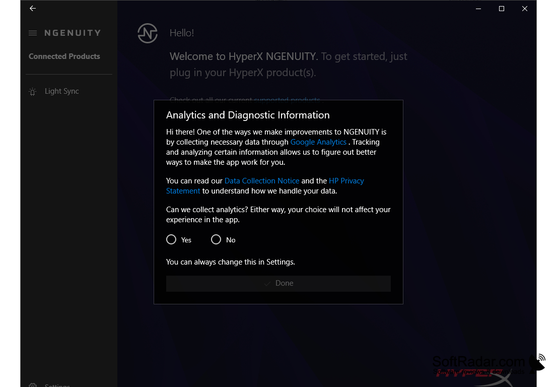 HyperX NGENUITY device analytics dashboard